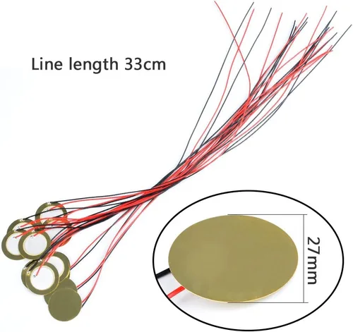 Miniatura 2 de TIMESETL 15pcs Piezo Pickup 1.063 in Piezo Amplificadores Discos con 13" Cables para Guitarra Acústica Tambor