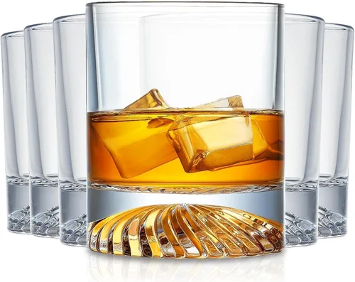 Miniatura 7 de KITNATS Vasos de Whisky Old Fashioned de Cristal Soplado a Mano, Vasos Rocks, Vasos para Beber Cóctel, Bourbon, Scotch, Ron, Vodka, Licor 12 OZ