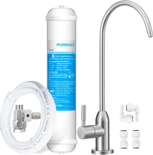 Miniatura 7 de Kit de filtro de agua en línea para refrigerador y máquina de hielo, filtro de carbón de conexión rápida de 1/4" de repuesto para sistema de ósmosis