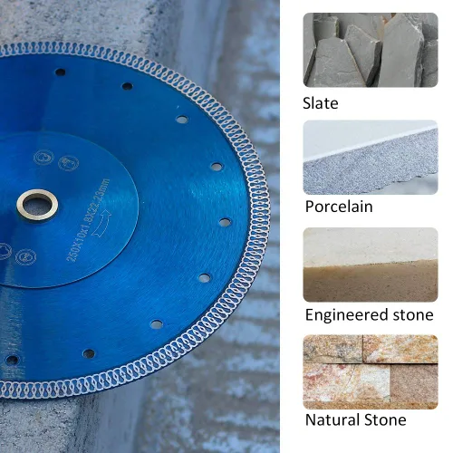Miniatura 4 de 10" Hoja de sierra de diamante súper delgada de porcelana para azulejos de cerámica, corte húmedo o seco para granito, mármol, azulejos de cerámica