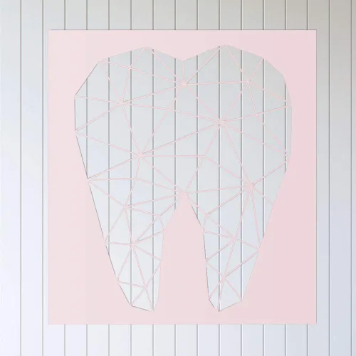 Miniatura 5 de The Geeky Days Pegatinas de pared con espejo acrílico en forma de diente para el cuidado dental, clínica dental, estomatología, arte de pared 3D