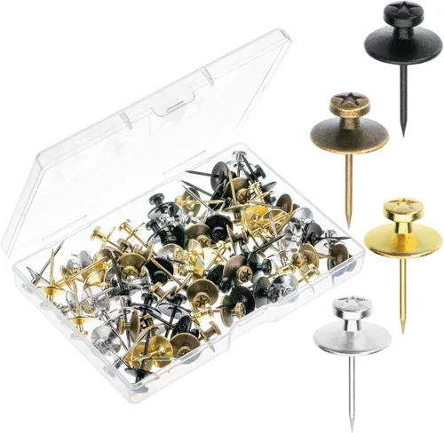 Miniatura 22 de Mr. Pen - Clavos de doble cabeza para colgar cuadros, paquete de 25, negro, clavos para cuadros, tachuelas para colgar en la pared, pines