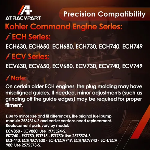 Miniatura 2 de Módulo de bomba de combustible con filtro de combustible y cable, compatible con motor Kohler EFI Command ECH/ECV 630 650 680 730 740 749, kit
