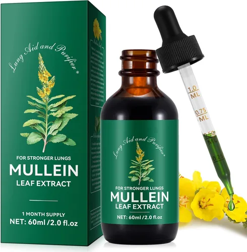HUYEHF Gotas de gordolobo, extracto de hoja de gordolobo para pulmones, gotas de hojas de gordolobo para limpieza pulmonar y flema, absorción rápida