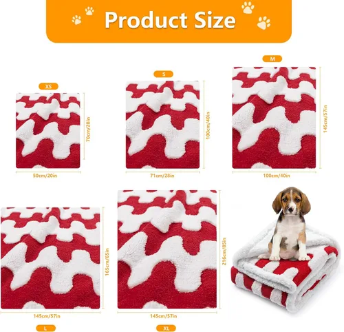 Miniatura 2 de Manta impermeable para mascotas, manta roja de perro para funda de cama, sofá, elegante manta jacquard para mascotas, para cachorros, gatos, rojo