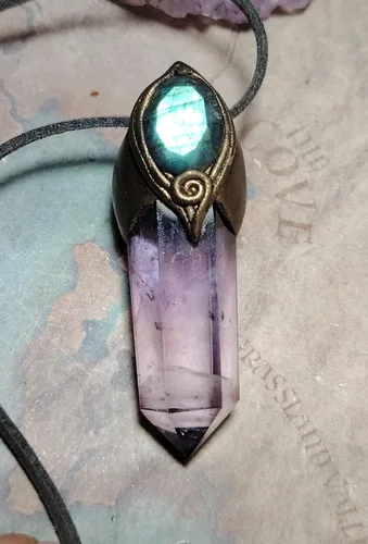 Miniatura 2 de Collar de cristal de Unidad, ametrina Joyas de despertar espiritual Amatista, citrino, piedra lunar y labradorita azul Regalos de atención