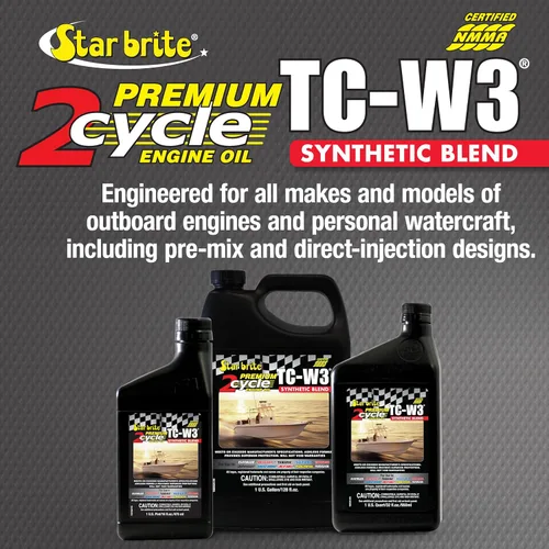 Miniatura 4 de STAR BRITE Aceite de motor prémium de 2 ciclos TC-W3, mezcla sintética de alta calidad para todos los motores fueraborda de 2 tiempos, embarcaciones