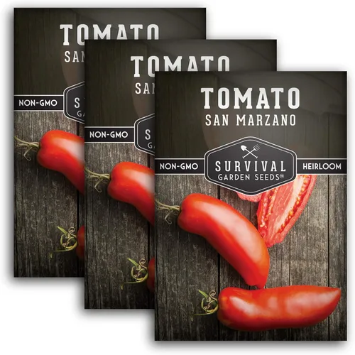 Miniatura 11 de Survival Garden Seeds - Semilla de tomate San Marzano para plantar - 1 paquete con instrucciones para plantar y cultivar tomates ciruela italianos
