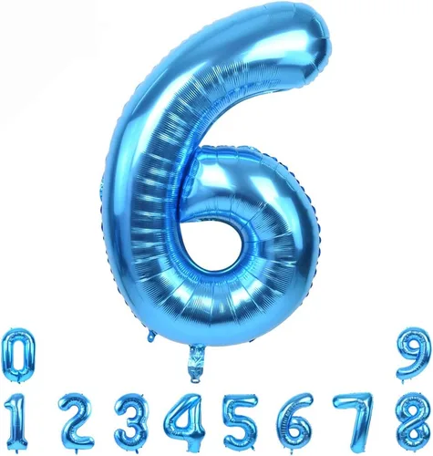 Miniatura 11 de TONIFUL Globo azul de números grandes de 40 pulgadas 0-9 de aluminio Mylar gran número 0 globo digital 0 para graduación 2026, fiesta de cumpleaños