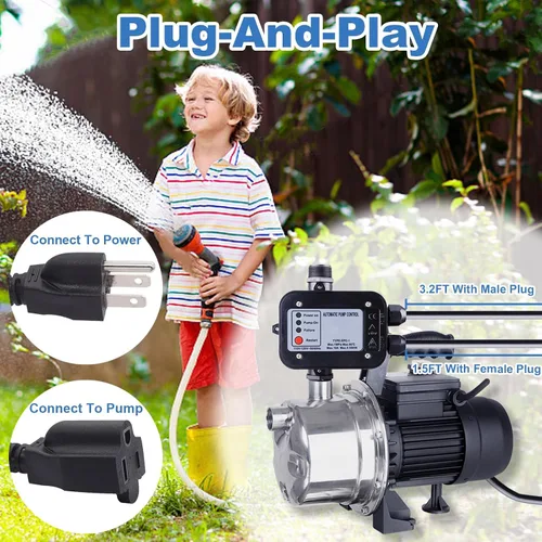 Miniatura 6 de Controlador inteligente de presión de bomba de agua, interruptor electrónico automático, rango de presión ajustable de 1.5-2.5 bar, fácil