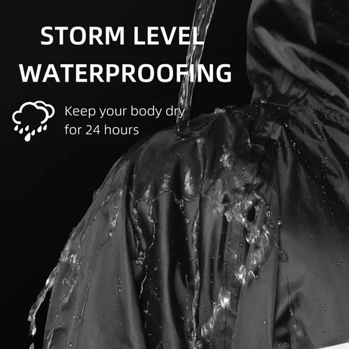 Miniatura 2 de Coralrain Impermeable largo con capucha de seguridad, impermeable, chaqueta de lluvia de emergencia, poncho para hombres, mujeres y adultos