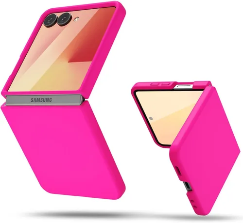 Miniatura 27 de oakxco Funda para teléfono Samsung Galaxy Z Flip 4, agarre de silicona líquida, bonita fina delgada cubierta de gel TPU de goma suave lisa