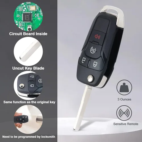 Miniatura 5 de Keymall Control remoto de entrada sin llave para Ford F150/F250/F350/F450/F550 2017-2020 para Ford Ranger 2019 2020