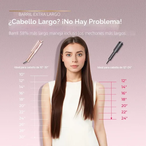 Miniatura 3 de TYMO CurlPro Plus - Rizador giratorio automático, varita rizadora de barril largo mejorada para cabello largo, rizador de pelo de cerámica