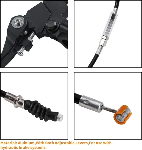 Miniatura 4 de Stylemafia Palanca de freno de embrague plegable con cable de embrague compatible con Apollo RFZ TaoTao SSR 110 125 Thumpstar 50cc 150cc 7/8 Handble