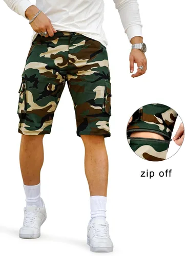 Miniatura 4 de Pantalones convertibles de senderismo al aire libre para hombre, pantalones deportivos de carga elásticos para hombre, pantalones tácticos de pesca