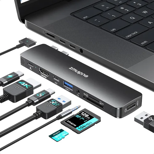 Miniatura 13 de Hub USB C Estación de acoplamiento USB C Monitor dual 4K@60Hz+DP 8K@30Hz para Dell HP, Estación de acoplamiento para portátil 3 monitores 15 en 1