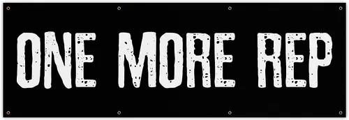 Damdekoli One More Rep Banner – Decoración de gimnasio en casa – Arte de pared con cita grande – Entrenamiento físico – Levantamiento de pesas –
