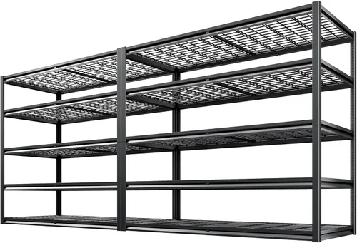 Miniatura 10 de REIBII Estantería de garaje de 78 pulgadas de alto, estantes de almacenamiento de 5 niveles resistentes, estante industrial de 3000 libras