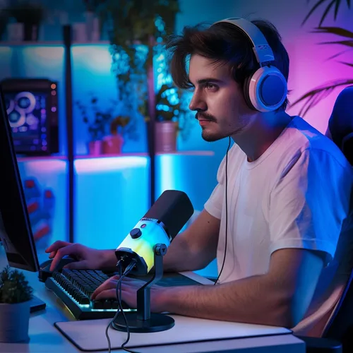 Miniatura 8 de MAONO - Micrófono dinámico para juegos Micrófono de transmisión USB/XLR para PC, grabación de pódcast, software personalizable, RGB, botón