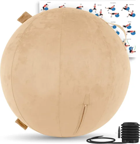 Miniatura 20 de Husband Pillow Exercise Ball, Cover with Pump for Yoga, Pilates, Fitness Balance Stability, Office Ball Chair Seat. Soft & Slip Resistant, Pro Guide