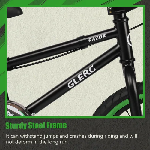 Miniatura 8 de Glerc Bicicleta para niños de 1 a 8 años, bicicleta para niños de 12 a 16 pulgadas, estilo BMX, con ruedas de entrenamiento, bicicleta para niños