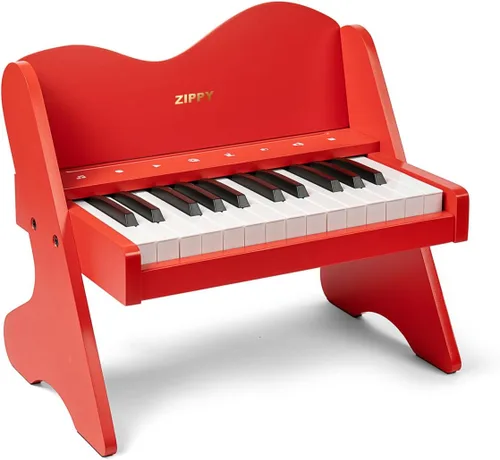 Miniatura 6 de Teclado de Piano para Niños ZIPPY, Piano Digital de 25 Teclas para Niños, Panel de Control Táctil Sensible, Volumen Ajustable, Mini Instrumento Roble