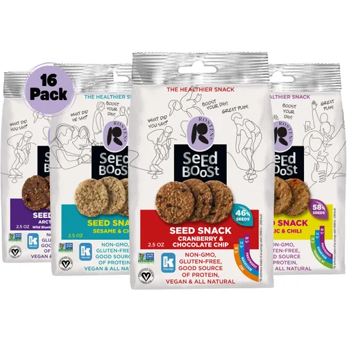 Miniatura 8 de ROSTEN SeedBoost - Galletas de semillas (paquete de 8) sabor a arándano y chispas de chocolate, veganas, sin OMG, sin gluten (2.5 onzas cada una)