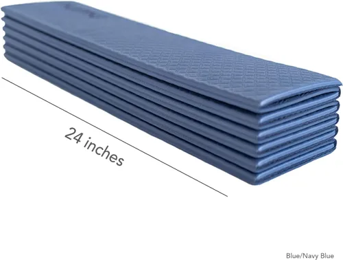 Miniatura 3 de Numu Esterilla de yoga plegable con correa de transporte de yoga, antideslizante, ligera y portátil de 1/4 pulgadas de grosor, perfecta para un Azul