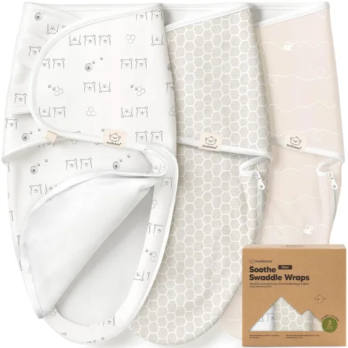 Miniatura 29 de Saco de dormir para bebé con cremallera - Paquete de 3 mantas envolventes para recién nacidos de 0 a 3 meses, bebé, niña, niño, saco de dormir suave