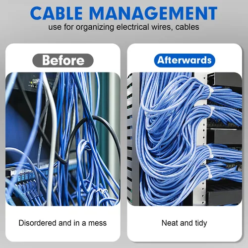 Miniatura 6 de Bridas para Cables, RAZCC 1200 piezas Bridas para Cables de 8 Pulgadas, Bridas de Alambre de Plástico Blanco Resistentes con Resistencia a