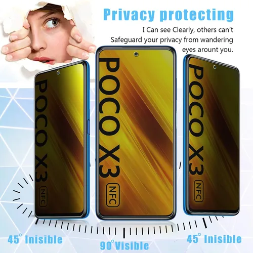 Miniatura 4 de Anbzsign - Protector de lente de cámara y [2 unidades] Protector de pantalla de cobertura completa de privacidad para Xiaomi Poco X3 / Poco X3