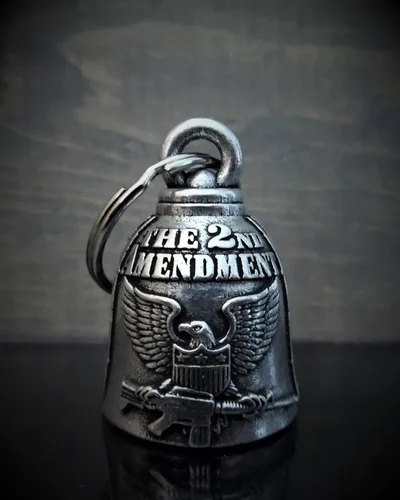 Miniatura 5 de Bravo Bells Campana de la segunda enmienda: accesorio de campana de motociclista o llavero para buena suerte en la carretera