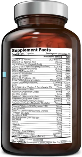 Miniatura 2 de OmniBiotics Multivitamínico diario definitivo para mujeres y hombres, 34 ingredientes esenciales, incluyendo vitamina A, C, D, E, B6, B12, biotina