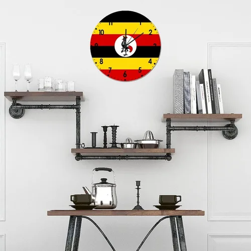 Miniatura 414 de Cheyan Reloj de pared con bandera de Canadá de 12 pulgadas, silencioso, sin tictac, de PVC, funciona con pilas, reloj redondo decorativo, regalo