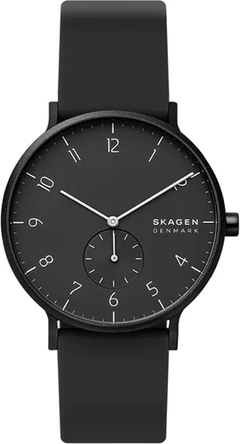 Skagen Aaren Reloj minimalista de cuarzo de silicona de color de 41 mm. 1.614 pulgadas