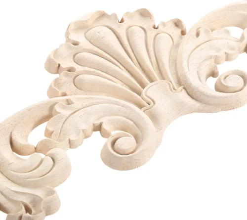Miniatura 3 de MUXSAM Apliques tallados en madera, detalles de tallado transparente superpuestos, calcomanías artesanales para gabinetes, manteles de pared