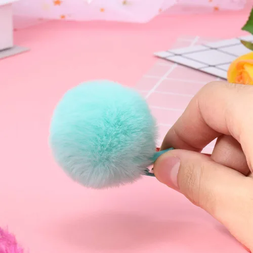 Miniatura 4 de WILLBOND 18 pinzas para el pelo con pompones para niñas de 2 pulgadas, accesorios de pinzas para el pelo de caramelo pastel, lindos pompones