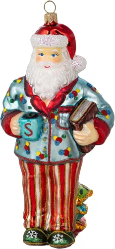 Miniatura 4 de Miss Christmas Colección 2022 Adorno de árbol de Navidad de cristal soplado de Papá Noel (Santa con barril de whisky)