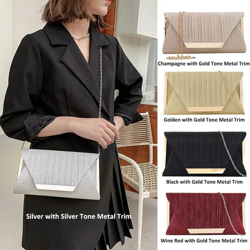 Miniatura 7 de Bolsos de embrague con purpurina para mujer bolsa de noche bolso de fiesta de boda