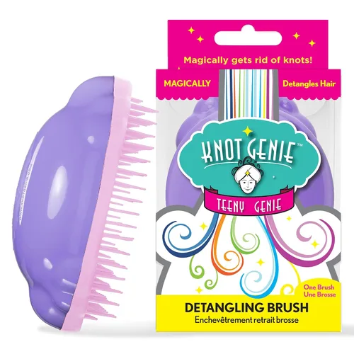 Miniatura 14 de Knot Genie Teeny - Cepillo desenredante para niños (sueño de aguamarina), cepillo desenredante perfecto para cabello rizado, separa suavemente