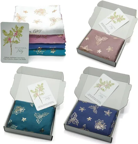 Miniatura 8 de Bufanda de flores para el mes de nacimiento, chales y envolturas para mujeres, ligera, única, regalo de cumpleaños para el día de la madre