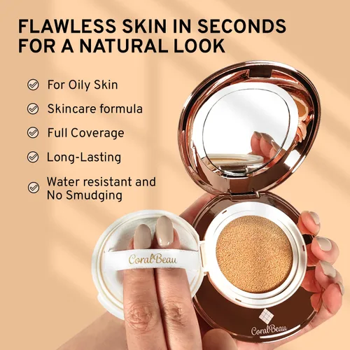 Miniatura 3 de CoralBeau Kit de Maquillaje para Adolescentes - Kit de Maquillaje Todo en Uno en Concha con Polvo de Crema BB Compacto, Paleta de Sombras de Ojos