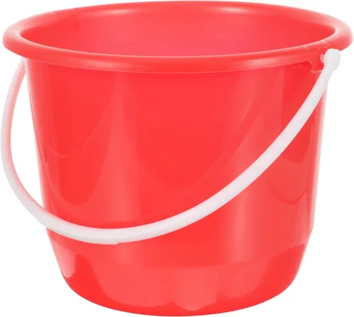 Cubo de agua de plástico con asa, cubo multiusos portátil para jardinería en casa, playa y riego de perros, lavado ligero y duradero