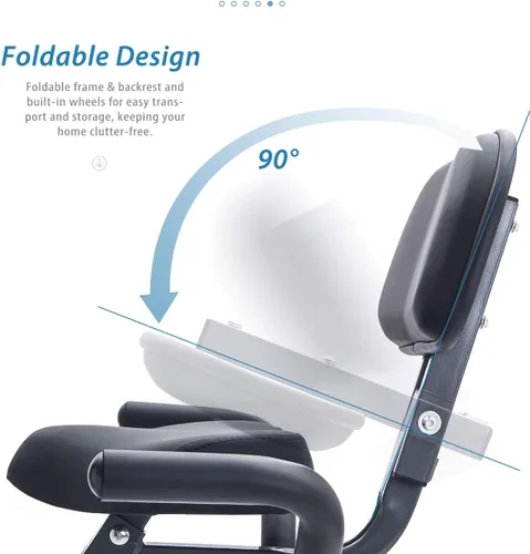 Miniatura 2 de Merax Bicicleta estática plegable para interiores, vertical, reclinada, para fitness, bicicleta magnética con resistencia ajustable de 16 niveles