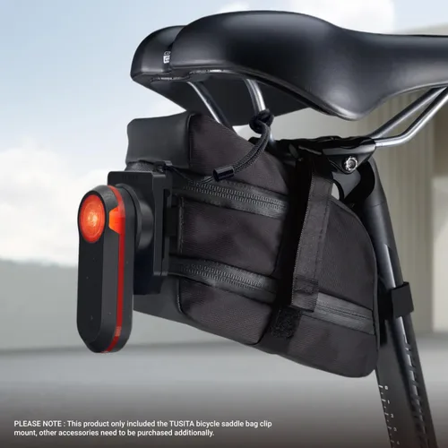 Miniatura 5 de TUSITA Soporte de clip para bolsa de sillín de ciclismo (ranura grande) compatible con Garmin Varia RTL515, RTL510, RVR315, RearVue 820