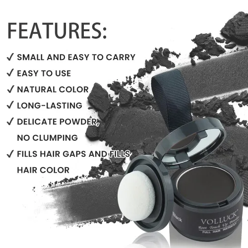 Miniatura 7 de Polvo de retoque de raíz, polvo instantáneo para la línea del cabello para áreas delgadas y cobertura de cabello gris, cobertura de raíz natural