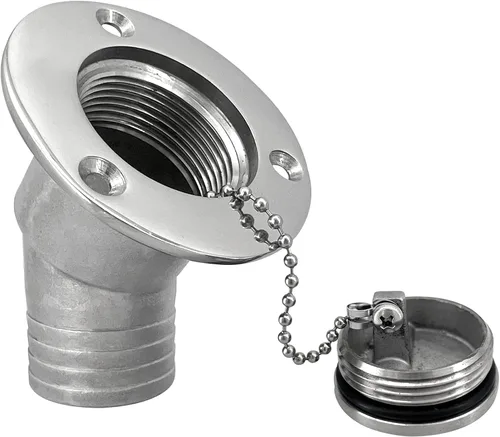 Miniatura 3 de ISURE MARINE Llenado/relleno de cubierta de gas para barco de 2 pulgadas (1.969 in) con tapa sin llave con tornillos, espejo marino pulido de acero