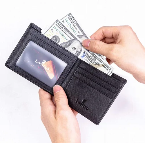 Miniatura 6 de Billetera Bifold para hombre - RFID bloqueo de cuero de vaca Vintage Travel Wallet