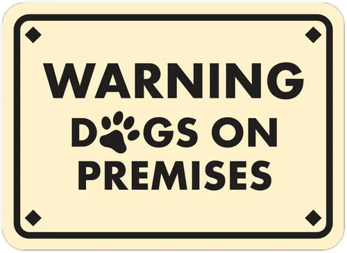 Miniatura 17 de Diamante enmarcado clásico, letrero de advertencia de perros en las instalaciones (negro) - grande